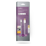 Nedis Lightning Kabel | USB 2.0 | Apple Lightning, 8-stifts | USB-A Hane | 480 Mbps | Guldplaterad | 2.00 m | Rund | PVC | Grå / Vit | Låda