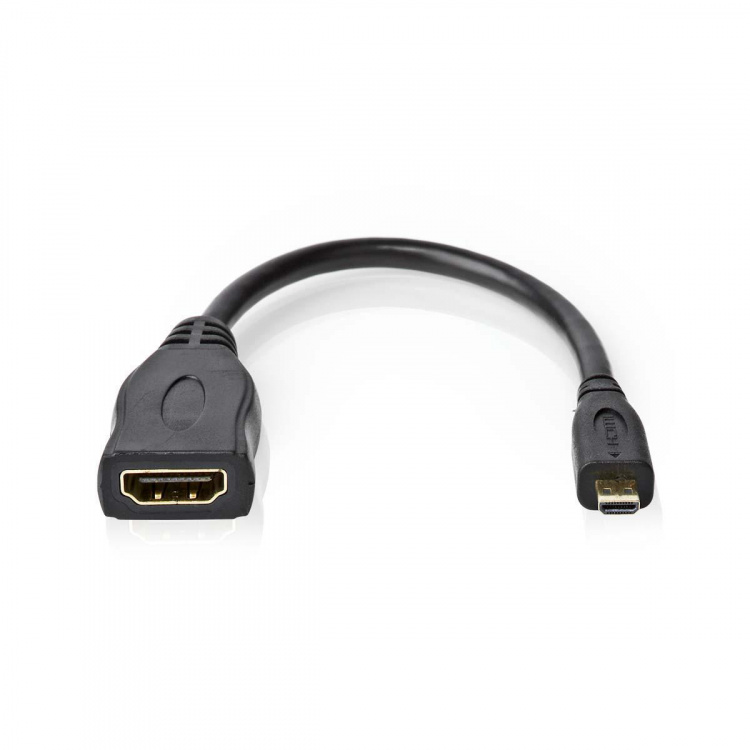 Nedis High Speed HDMI ™ kabel med Ethernet | HDMI™ Micro kontakt | HDMI™ Utgång | 4K@30Hz | 10.2 Gbps | 0.20 m | Rund | PVC | Svart | Kuvert Nedis High Speed HDMI ™ kabel med Ethernet | HDMI™ Micro kontakt | HDMI™ Utgång | 4K@30Hz | 10.2 Gbps | 0.20 m | Rund | PVC | Svart | Kuvert