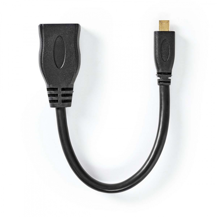 Nedis High Speed HDMI ™ kabel med Ethernet | HDMI™ Micro kontakt | HDMI™ Utgång | 4K@30Hz | 10.2 Gbps | 0.20 m | Rund | PVC | Svart | Kuvert Nedis High Speed HDMI ™ kabel med Ethernet | HDMI™ Micro kontakt | HDMI™ Utgång | 4K@30Hz | 10.2 Gbps | 0.20 m | Rund | PVC | Svart | Kuvert