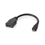Nedis High Speed HDMI ™ kabel med Ethernet | HDMI™ Micro kontakt | HDMI™ Utgång | 4K@30Hz | 10.2 Gbps | 0.20 m | Rund | PVC | Svart | Kuvert Nedis High Speed HDMI ™ kabel med Ethernet | HDMI™ Micro kontakt | HDMI™ Utgång | 4K@30Hz | 10.2 Gbps | 0.20 m | Rund | PVC | Svart | Kuvert