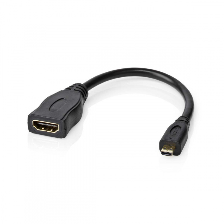 Nedis High Speed HDMI ™ kabel med Ethernet | HDMI™ Micro kontakt | HDMI™ Utgång | 4K@30Hz | 10.2 Gbps | 0.20 m | Rund | PVC | Svart | Kuvert Nedis High Speed HDMI ™ kabel med Ethernet | HDMI™ Micro kontakt | HDMI™ Utgång | 4K@30Hz | 10.2 Gbps | 0.20 m | Rund | PVC | Svart | Kuvert