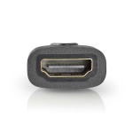 Nedis HDMI™ Adapter | HDMI™ Micro kontakt | HDMI™ Utgång | Guldplaterad | Rak | ABS | Antracit | 1 st. | Kartong med fönster