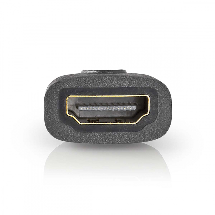 Nedis HDMI™ Adapter | HDMI™ Micro kontakt | HDMI™ Utgång | Guldplaterad | Rak | ABS | Antracit | 1 st. | Kartong med fönster