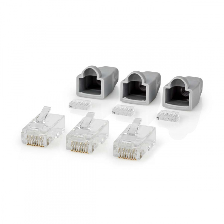 Nedis RJ45-kontakt | Hane | Solid UTP CAT6 | Rak | Guldplaterad | 10 st. | PVC | Grå | Låda