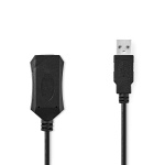 Aktiv USB-kabel | USB 1.1 / USB 2.0 | USB-A Hane | USB-A Hona | 480 Mbps | 10.0 m | Rund | Nickelplaterad | PVC | Koppar | Plastpåse