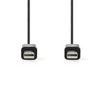 Nedis Mini Displayport-kabel | DisplayPort 1.2 | Mini DisplayPort Hane | Mini DisplayPort Hane | 21.6 Gbps | Nickelplaterad | 1.00 m | Rund | PVC | Svart | Plastpåse
