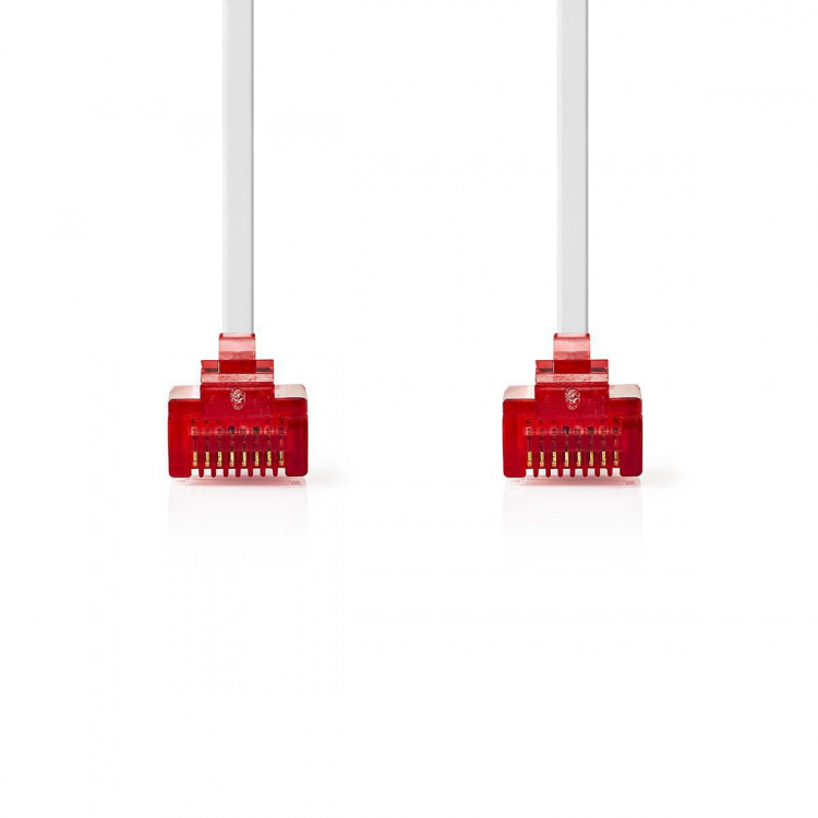 Nedis CAT6 Nätverkskabel | RJ45 hane | RJ45 hane | U/UTP | 3.00 m | Snagless | Platt | PVC | Vit | Kuvert