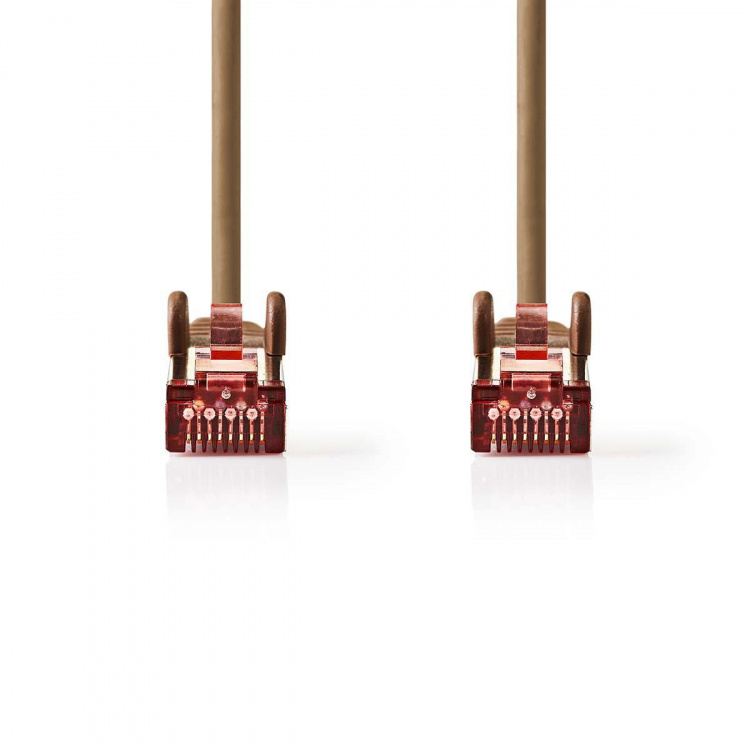 Nedis CAT6 Nätverkskabel | RJ45 hane | RJ45 hane | S/FTP | 0.20 m | Rund | LSZH | Brun | Plastpåse