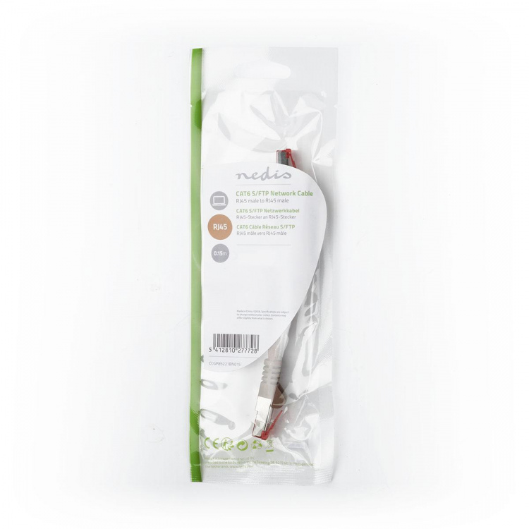 Nedis CAT6 Nätverkskabel | RJ45 hane | RJ45 hane | S/FTP | 0.20 m | Rund | LSZH | Brun | Plastpåse