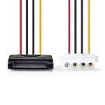 Nedis Intern Strömkabel | SATA 15-Pin Hane | Molex Hona | Guldplaterad | 0.15 m | Rund | PVC | Mångfärgad | Kuvert Nedis Intern Strömkabel | SATA 15-Pin Hane | Molex Hona | Guldplaterad | 0.15 m | Rund | PVC | Mångfärgad | Kuvert