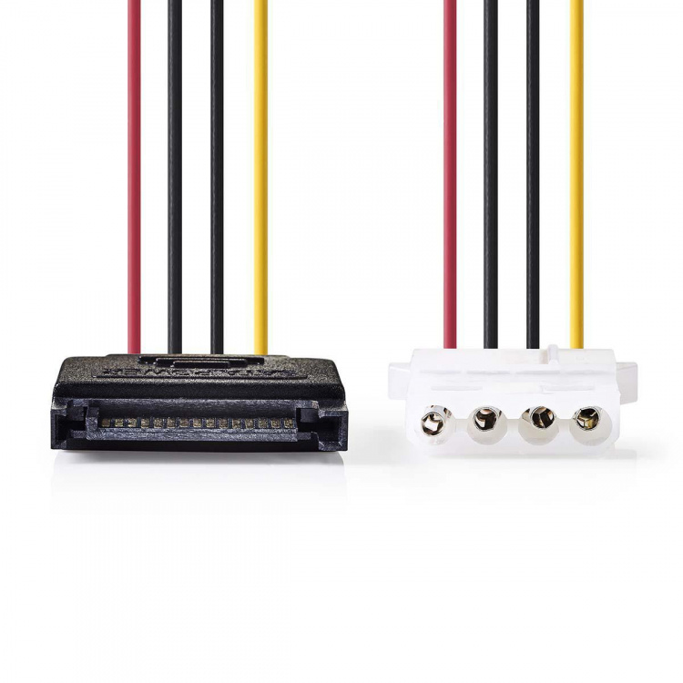 Nedis Intern Strömkabel | SATA 15-Pin Hane | Molex Hona | Guldplaterad | 0.15 m | Rund | PVC | Mångfärgad | Kuvert Nedis Intern Strömkabel | SATA 15-Pin Hane | Molex Hona | Guldplaterad | 0.15 m | Rund | PVC | Mångfärgad | Kuvert