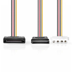 Nedis Intern Strömkabel | SATA 15-Pin Hane | Molex Hona / SATA 15-Pin Hona | Guldplaterad | 0.20 m | Rund | PVC | Mångfärgad | Kuvert