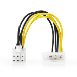 Nedis Intern Strömkabel | Molex Hane | PCI Express Hane | Guldplaterad | 0.20 m | Rund | PVC | Gul / Svart | Kuvert