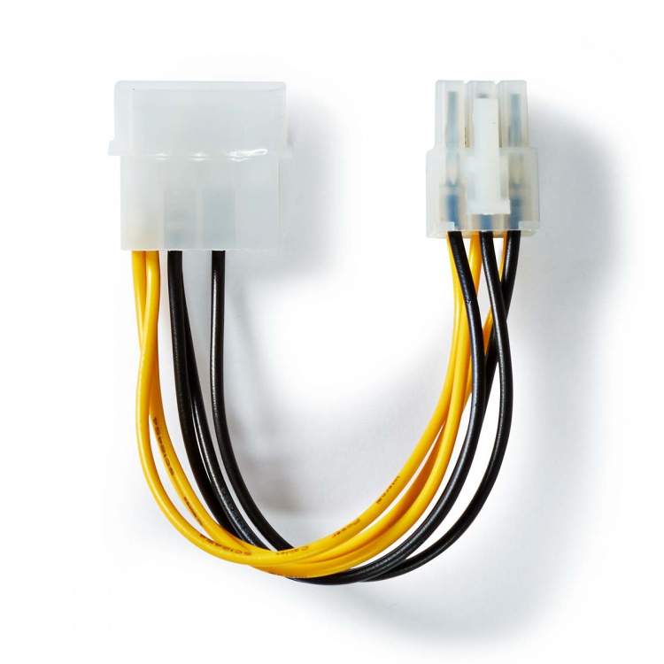 Nedis Intern Strömkabel | Molex Hane | PCI Express Hane | Guldplaterad | 0.20 m | Rund | PVC | Gul / Svart | Kuvert