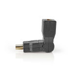 Nedis HDMI™ Adapter | HDMI™ Kontakt | HDMI™ Utgång | Guldplaterad | Vridning | ABS | Svart | 1 st. | Kuvert