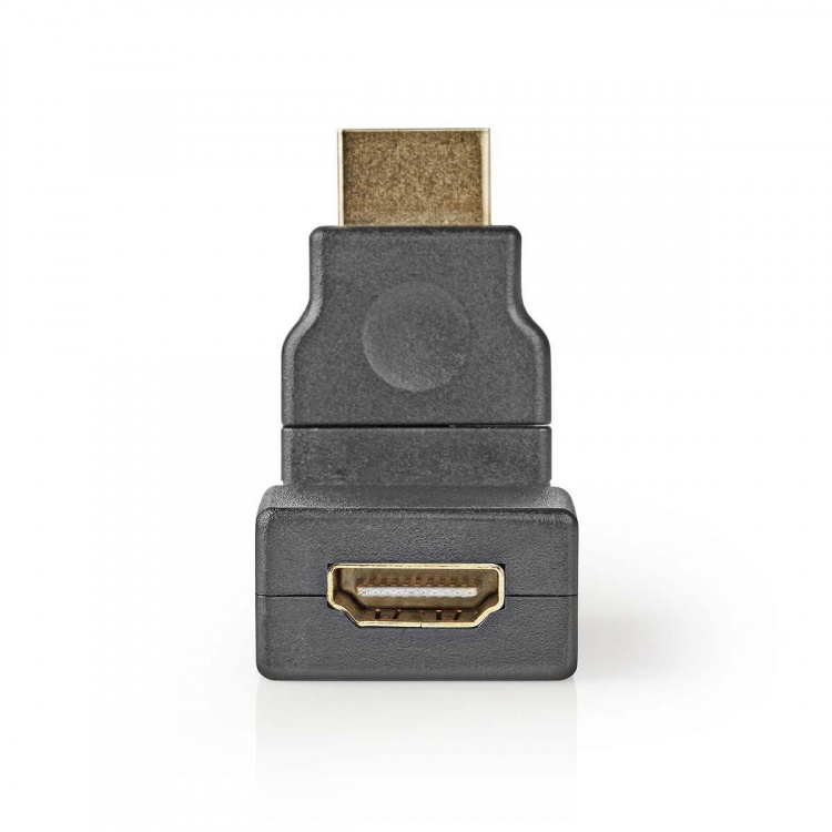 Nedis HDMI™ Adapter | HDMI™ Kontakt | HDMI™ Utgång | Guldplaterad | Vridning | ABS | Svart | 1 st. | Kuvert