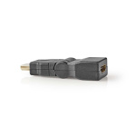 Nedis HDMI™ Adapter | HDMI™ Kontakt | HDMI™ Utgång | Guldplaterad | Vridning | ABS | Svart | 1 st. | Kuvert