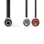 Nedis Stereoljudkabel | 2x RCA Hane | 3.5 mm Hona | Nickelplaterad | 0.20 m | Rund | Plastpåse