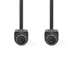 Nedis S-videokabel | S-Video Hane | S-Video Hane | Nickelplaterad | 480i | 2.00 m | Rund | PVC | Svart | Kuvert