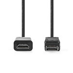 Nedis Displayport-kabel | DisplayPort Hane | HDMI™ Kontakt | 4K@30Hz | Nickelplaterad | 2.00 m | Rund | PVC | Svart | Låda