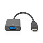 Nedis HDMI™ Adapter | HDMI™ Kontakt | VGA hona 15p / 3.5 mm Hona | Nickelplaterad | Rak | PVC | Svart | 1 st. | Låda Nedis HDMI™ Adapter | HDMI™ Kontakt | VGA hona 15p / 3.5 mm Hona | Nickelplaterad | Rak | PVC | Svart | 1 st. | Låda