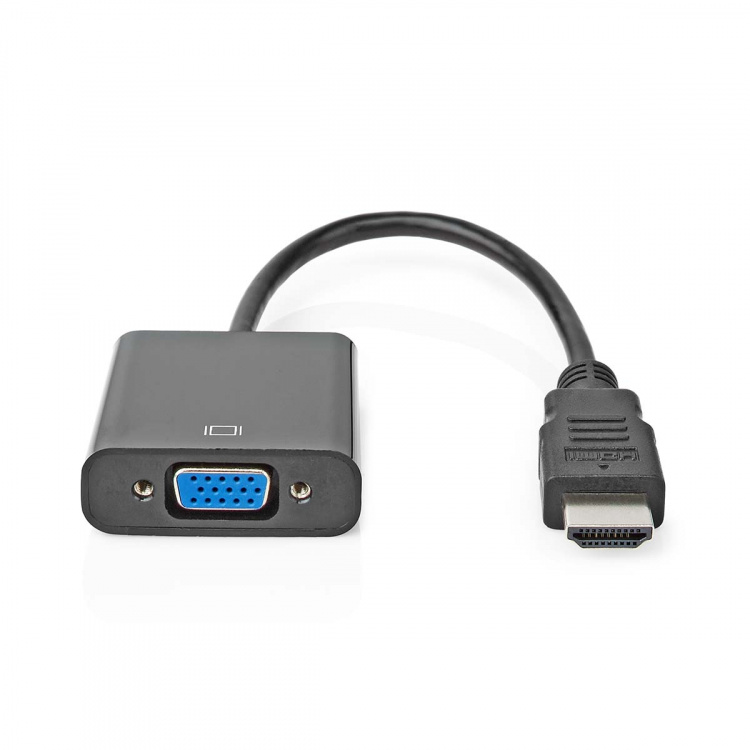 Nedis HDMI™ Adapter | HDMI™ Kontakt | VGA hona 15p / 3.5 mm Hona | Nickelplaterad | Rak | PVC | Svart | 1 st. | Låda Nedis HDMI™ Adapter | HDMI™ Kontakt | VGA hona 15p / 3.5 mm Hona | Nickelplaterad | Rak | PVC | Svart | 1 st. | Låda