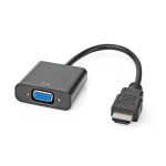 Nedis HDMI™ Adapter | HDMI™ Kontakt | VGA hona 15p / 3.5 mm Hona | Nickelplaterad | Rak | PVC | Svart | 1 st. | Låda Nedis HDMI™ Adapter | HDMI™ Kontakt | VGA hona 15p / 3.5 mm Hona | Nickelplaterad | Rak | PVC | Svart | 1 st. | Låda