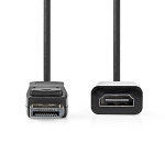 Nedis Displayport-kabel | DisplayPort Hane | HDMI™ Utgång | 4K@30Hz | Nickelplaterad | 0.20 m | Rund | PVC | Svart | Låda
