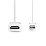 Nedis Mini Displayport-kabel | DisplayPort 1.2 | Mini DisplayPort Hane | HDMI™ Utgång | 21.6 Gbps | Nickelplaterad | 0.20 m | Rund | PVC | Vit | Låda Nedis Mini Displayport-kabel | DisplayPort 1.2 | Mini DisplayPort Hane | HDMI™ Utgång | 21.6 Gbps | Nickelplaterad | 0.20 m | Rund | PVC | Vit | Låda