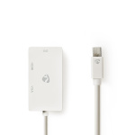 Nedis Mini Displayport-kabel | DisplayPort 1.2 | Mini DisplayPort Hane | DVI-D 24+1-Pin Hona / HDMI™ ingång / VGA hona 15p | 21.6 Gbps | Nickelplaterad | 0.20 m | Rund | PVC | Vit | Blister Nedis Mini Displayport-kabel | DisplayPort 1.2 | Mini DisplayPort Hane | DVI-D 24+1-Pin Hona / HDMI™ ingång / VGA hona 15p | 21.6 Gbps | Nickelplaterad | 0.20 m | Rund | PVC | Vit | Blister