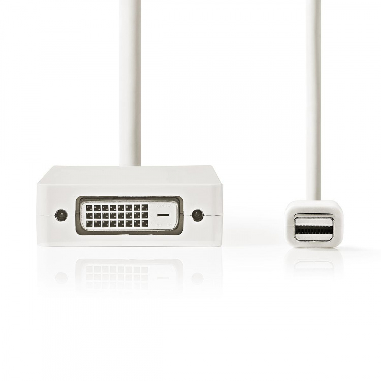Nedis Mini Displayport-kabel | DisplayPort 1.2 | Mini DisplayPort Hane | DVI-D 24+1-Pin Hona / HDMI™ ingång / VGA hona 15p | 21.6 Gbps | Nickelplaterad | 0.20 m | Rund | PVC | Vit | Blister Nedis Mini Displayport-kabel | DisplayPort 1.2 | Mini DisplayPort Hane | DVI-D 24+1-Pin Hona / HDMI™ ingång / VGA hona 15p | 21.6 Gbps | Nickelplaterad | 0.20 m | Rund | PVC | Vit | Blister