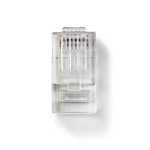 Nedis RJ45-kontakt | Hane | Solid UTP CAT6 | Rak | Guldplaterad | 10 st. | Polycarbonate | Transparent | Låda Nedis RJ45-kontakt | Hane | Solid UTP CAT6 | Rak | Guldplaterad | 10 st. | Polycarbonate | Transparent | Låda