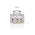 Nedis RJ45-kontakt | Hane | Solid STP CAT6 | Rak | Guldplaterad | 10 st. | PVC | Transparent | Låda