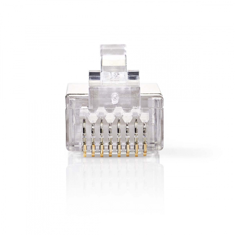 Nedis RJ45-kontakt | Hane | Solid STP CAT6 | Rak | Guldplaterad | 10 st. | PVC | Transparent | Låda