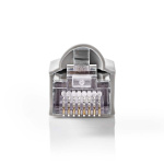 Nedis RJ45-kontakt | Hane | Solid FTP CAT5e | Rak | Nickelplaterad | 10 st. | Polycarbonate | Grå / Transparent | Låda