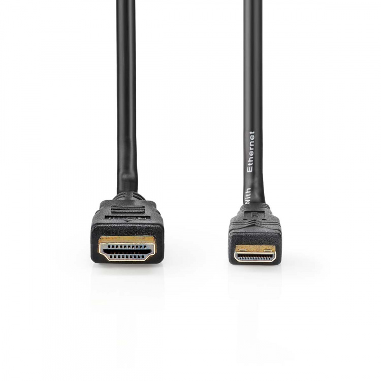 Nedis High Speed ​​HDMI ™ kabel med Ethernet | HDMI™ Kontakt | HDMI™ Mini kontakt | 4K@30Hz | 10.2 Gbps | 2.00 m | Rund | PVC | Svart | Låda