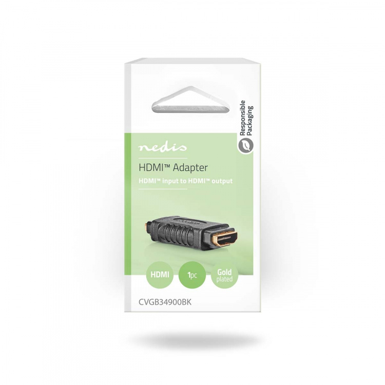 Nedis HDMI™ Adapter | HDMI™ Utgång | HDMI™ Utgång | Guldplaterad | Rak | ABS | Svart | 1 st. | Låda Nedis HDMI™ Adapter | HDMI™ Utgång | HDMI™ Utgång | Guldplaterad | Rak | ABS | Svart | 1 st. | Låda