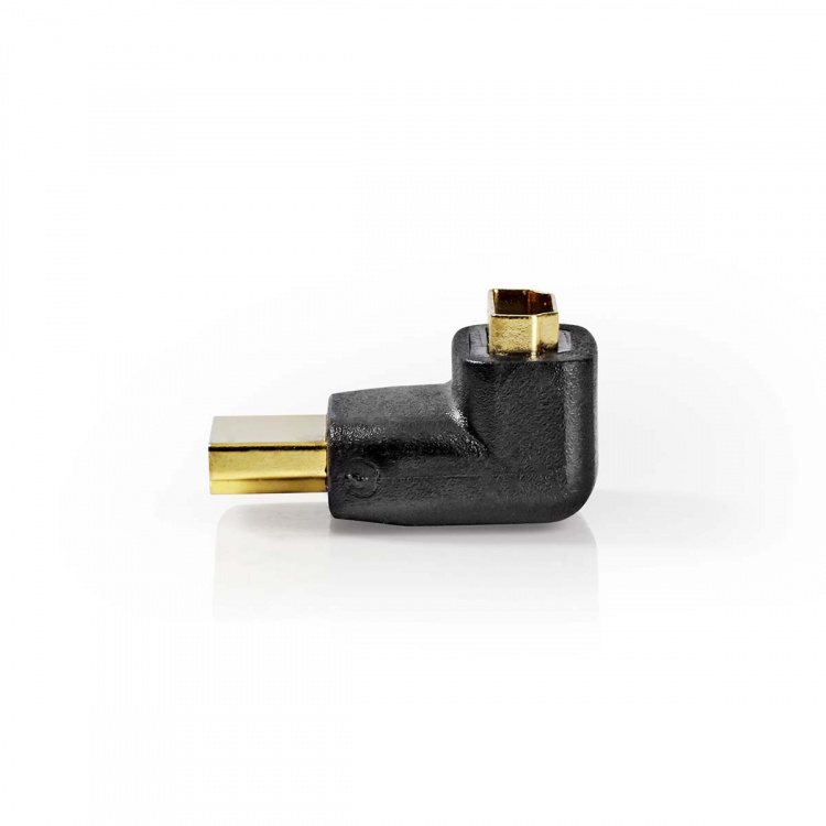 Nedis HDMI™ Adapter | HDMI™ Kontakt | HDMI™ Utgång | Guldplaterad | Vinklat 270° | ABS | Svart | 1 st. | Låda