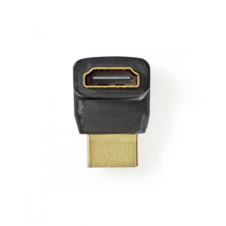Nedis HDMI™ Adapter | HDMI™ Kontakt | HDMI™ Utgång | Guldplaterad | Vinklat 270° | ABS | Svart | 1 st. | Låda