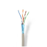 Nedis Nätverkskabel Roll | CAT6 | Stranded | F/UTP | Koppar | 100.0 m | Inomhus | Rund | PVC | Grå | Presentbox
