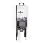 Nedis Stereoljudkabel | 2x 6.35 mm Hane | 3.5 mm Hane | Nickelplaterad | 5.00 m | Rund | Mörkgrå | Kartonghylsa