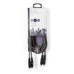 Nedis Stereoljudkabel | 2x RCA Hane | 2x RCA Hane | Nickelplaterad | 3.00 m | Rund | Mörkgrå | Kartonghylsa Nedis Stereoljudkabel | 2x RCA Hane | 2x RCA Hane | Nickelplaterad | 3.00 m | Rund | Mörkgrå | Kartonghylsa