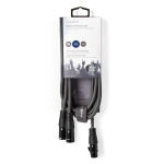Nedis Balanserad ljudkabel | 2x XLR 3-Pin Hane | XLR 3-stifts hona | Nickelplaterad | 1.50 m | Rund | PVC | Mörkgrå | Kartonghylsa