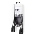 Nedis Balanserad ljudkabel | 2x XLR 3-Pin Hane | 2x XLR 3-Pin Hona | Nickelplaterad | 1.50 m | Rund | PVC | Mörkgrå | Kartonghylsa