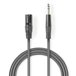 Nedis Balanserad ljudkabel | XLR 3-stifts hane | 6.35 mm Hane | Nickelplaterad | 1.50 m | Rund | PVC | Mörkgrå | Kartonghylsa Nedis Balanserad ljudkabel | XLR 3-stifts hane | 6.35 mm Hane | Nickelplaterad | 1.50 m | Rund | PVC | Mörkgrå | Kartonghylsa