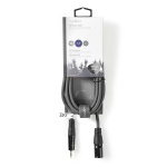 Nedis Balanserad ljudkabel | XLR 3-stifts hane | 3.5 mm Hane | Nickelplaterad | 3.00 m | Rund | PVC | Mörkgrå | Kartonghylsa