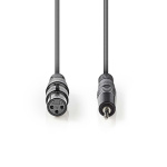 Nedis Balanserad ljudkabel | XLR 3-stifts hona | 3.5 mm Hane | Nickelplaterad | 1.00 m | Rund | PVC | Mörkgrå | Kartonghylsa
