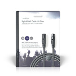 Nedis DMX adapterkabel | XLR 3-stifts hane | XLR 3-stifts hona | Nickelplaterad | 15.0 m | Rund | PVC | Mörkgrå | Presentbox