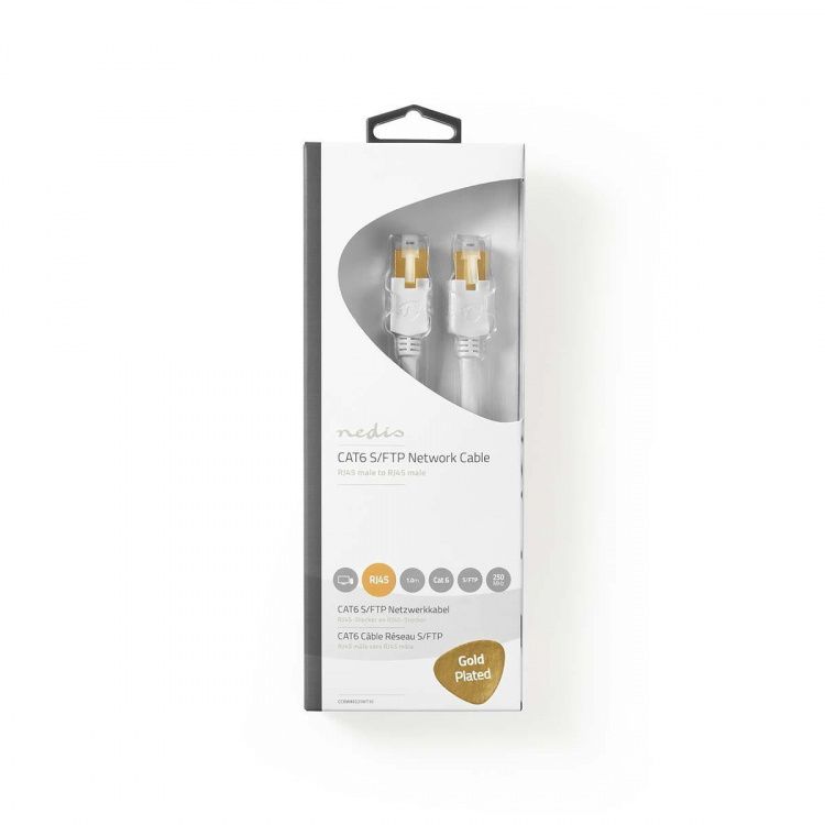 Nedis CAT6 Nätverkskabel | RJ45 hane | RJ45 hane | S/FTP | 1.00 m | Rund | LSZH | Vit | Kartong med fönster