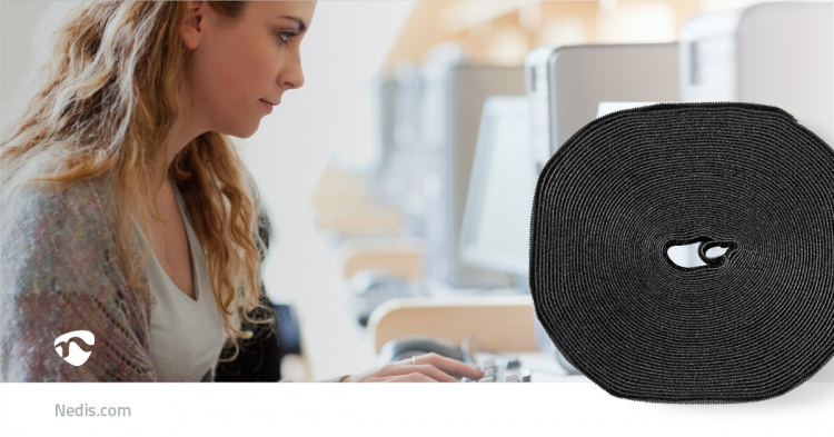 Nedis Rulle med kardborrband | 910 x 1.6 cm | Svart Nedis Rulle med kardborrband | 910 x 1.6 cm | Svart